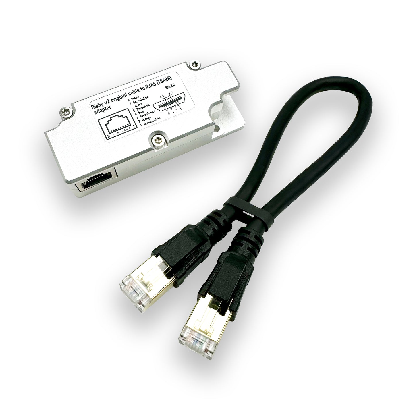 Standard Actuated Starlink original cable to RJ45 adapter. For Dishy V2.