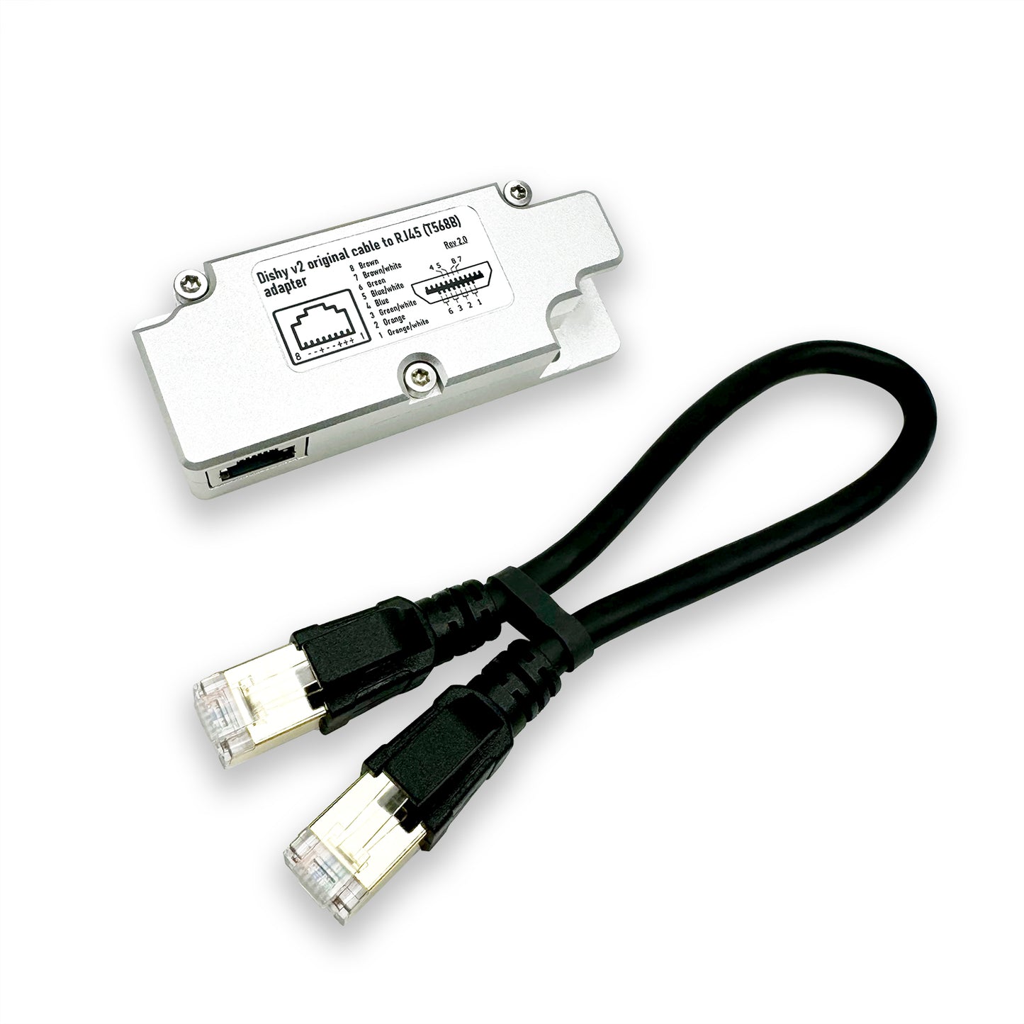 Standard Actuated Starlink original cable to RJ45 adapter. For Dishy V2.