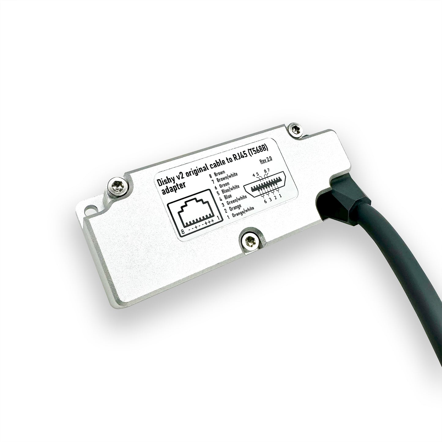 Standard Actuated Starlink original cable to RJ45 adapter. For Dishy V2.