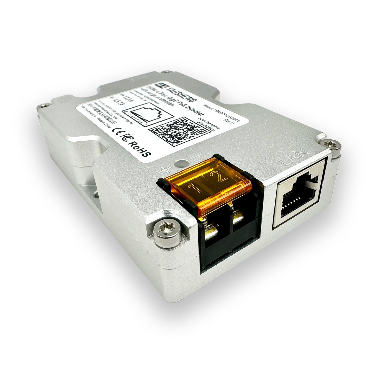 150W 4 Pair GigE PoE Injector with surge protection.