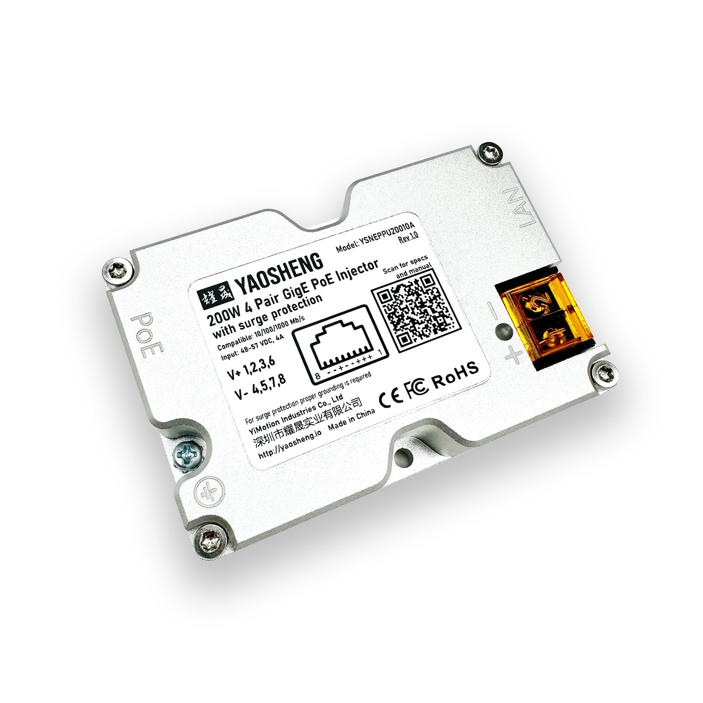 200W PoE Injector with Comprehensive Protection for All Standard Starlink Models
