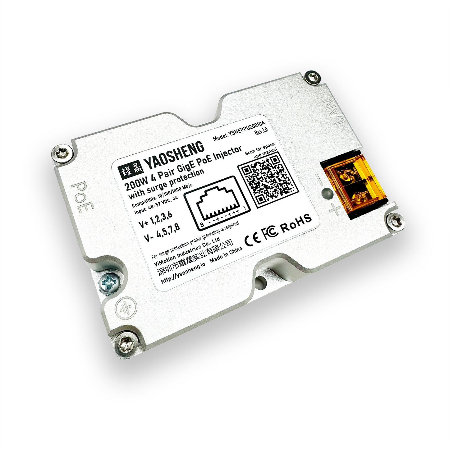 200W PoE Injector with Comprehensive Protection for All Standard Starlink Models