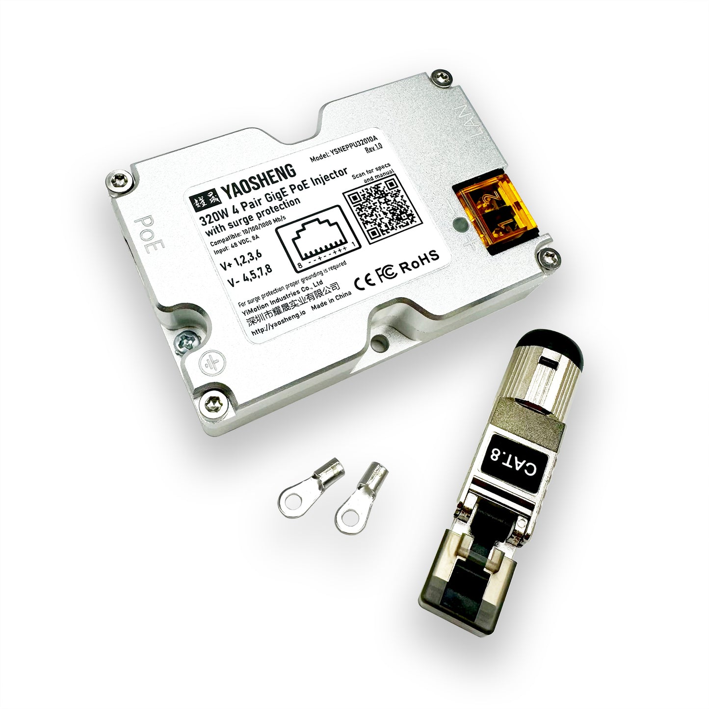 320W PoE Injector with Comprehensive Protection. Suitable for High Performance Dishy.