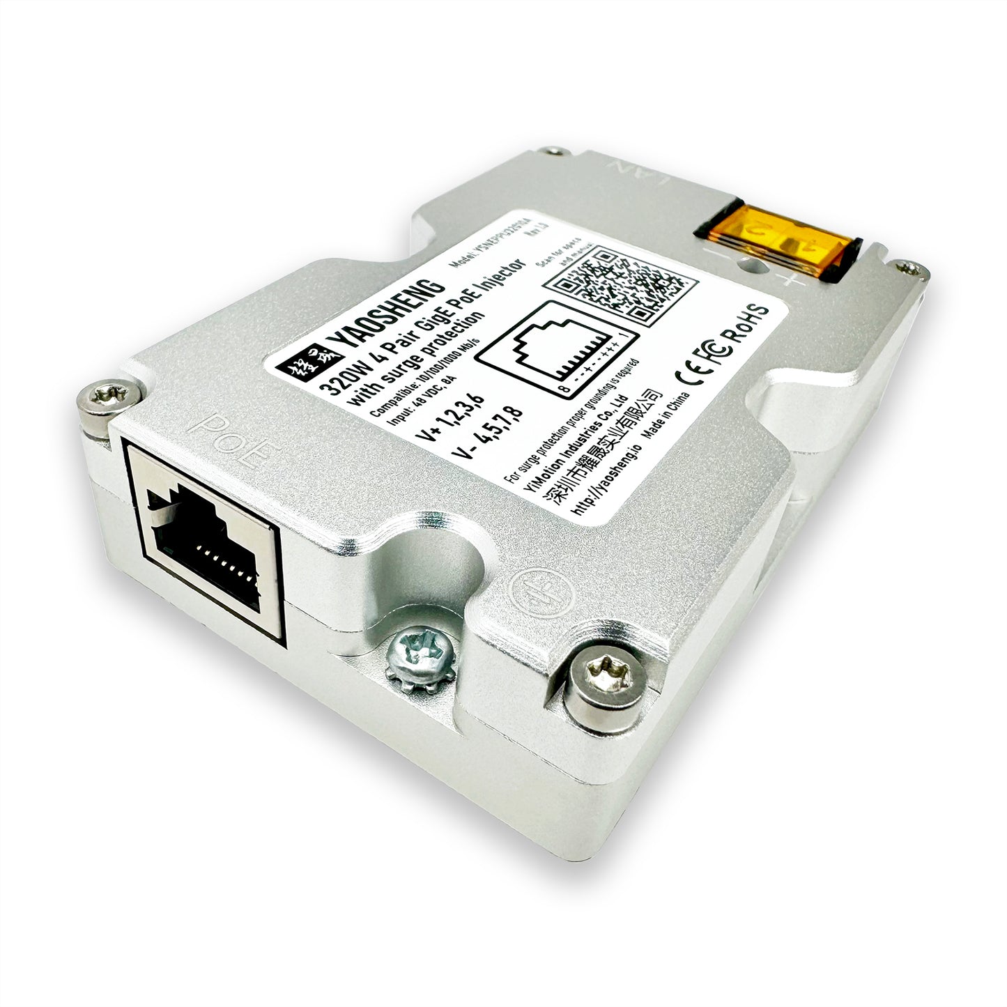 320W PoE Injector with Comprehensive Protection. Suitable for High Performance Dishy.