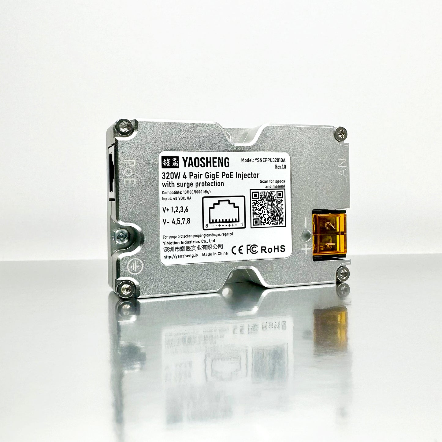 320W PoE Injector with Comprehensive Protection. Suitable for High Performance Dishy.