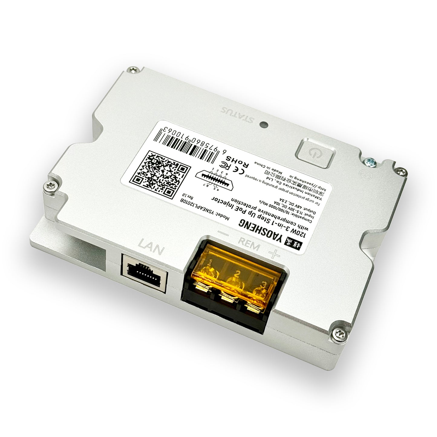 3 in 1. 120W Step Up PoE Injector with Comprehensive Protection and SPX adapter.