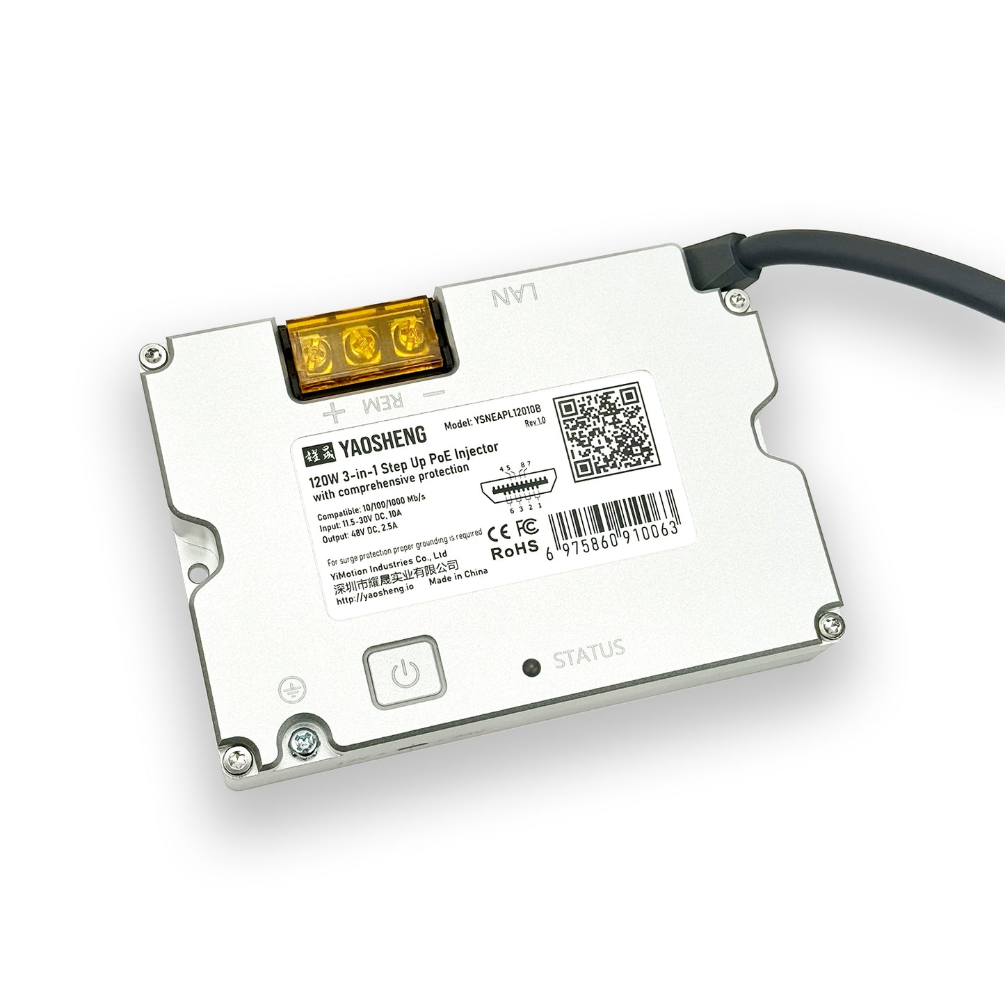 3 in 1. 120W Step Up PoE Injector with Comprehensive Protection and SPX adapter.