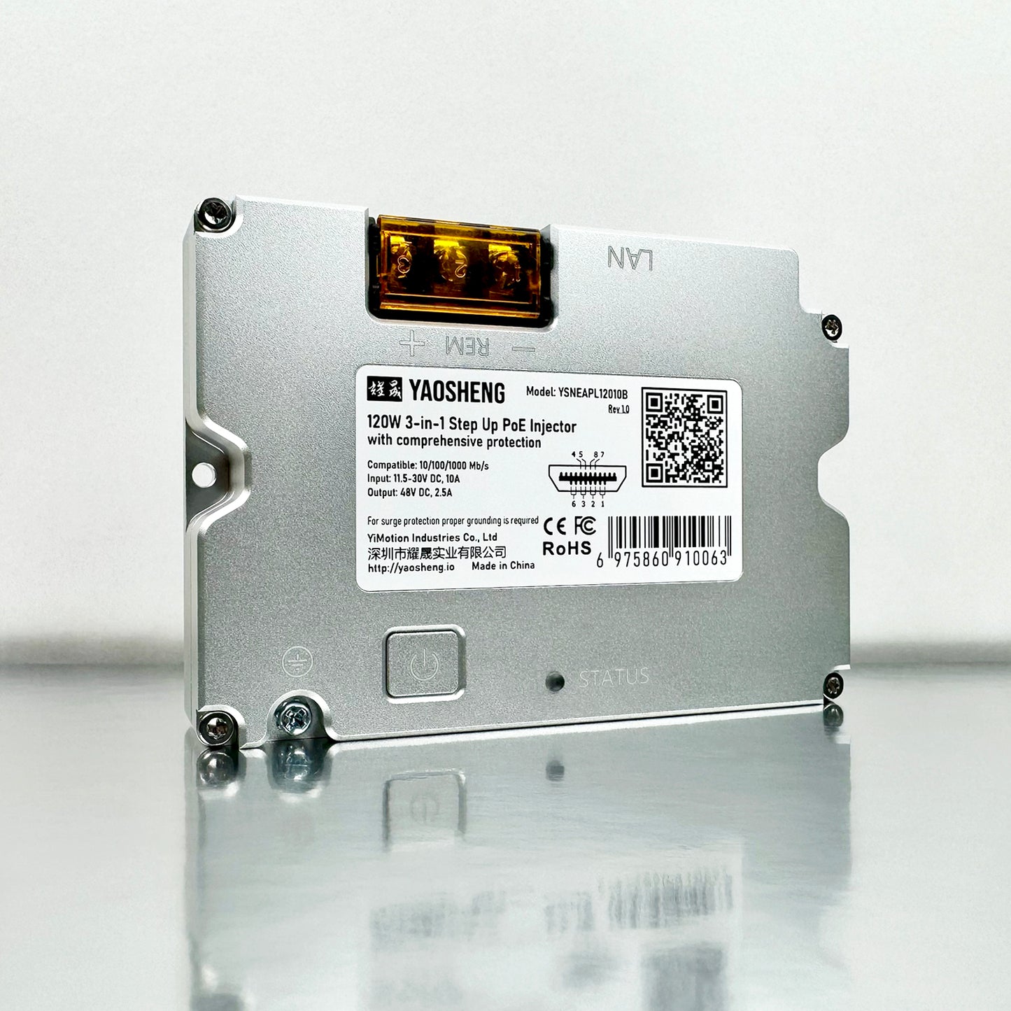3 in 1. 120W Step Up PoE Injector with Comprehensive Protection and SPX adapter.