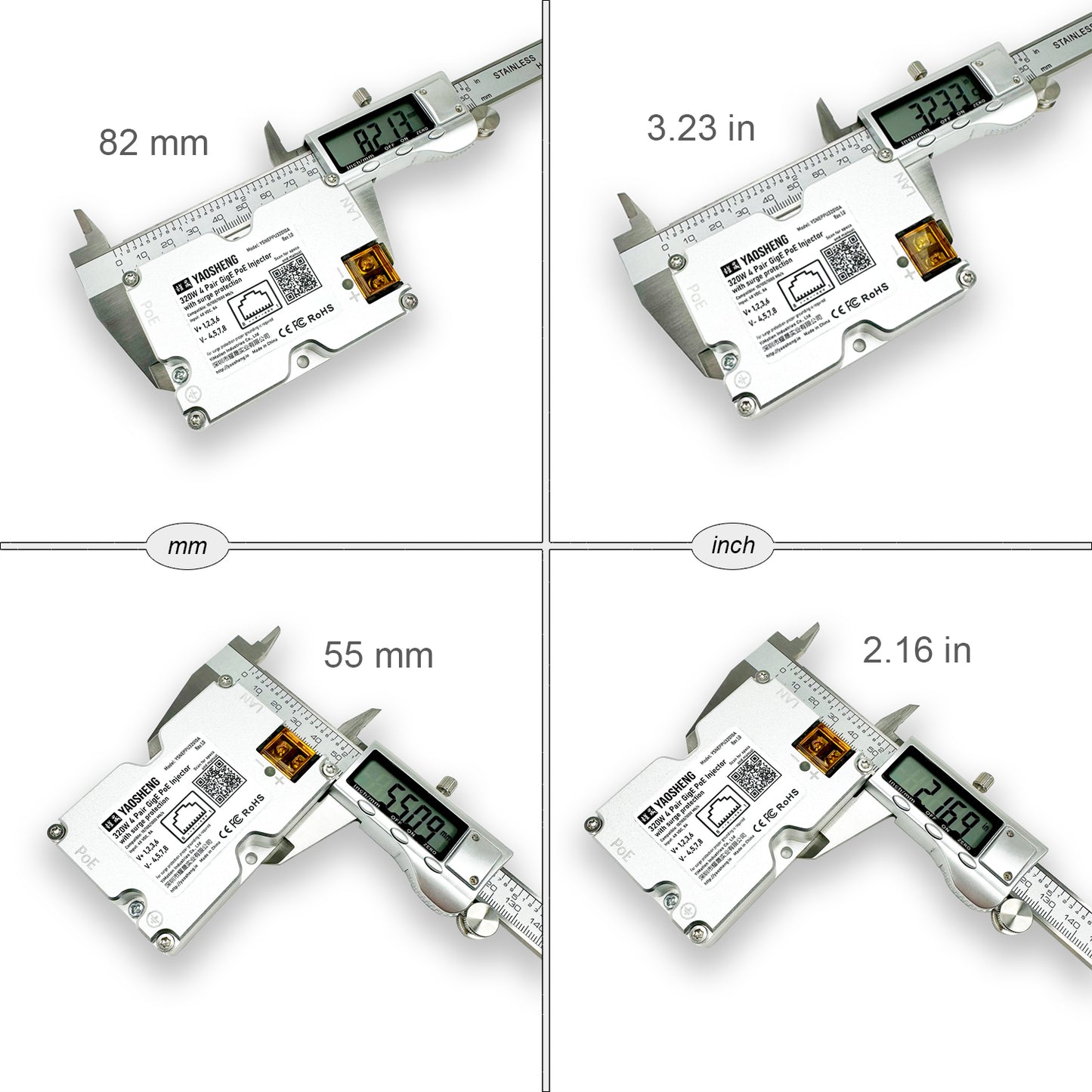 320W PoE Injector with Comprehensive Protection. Suitable for High Performance Dishy.