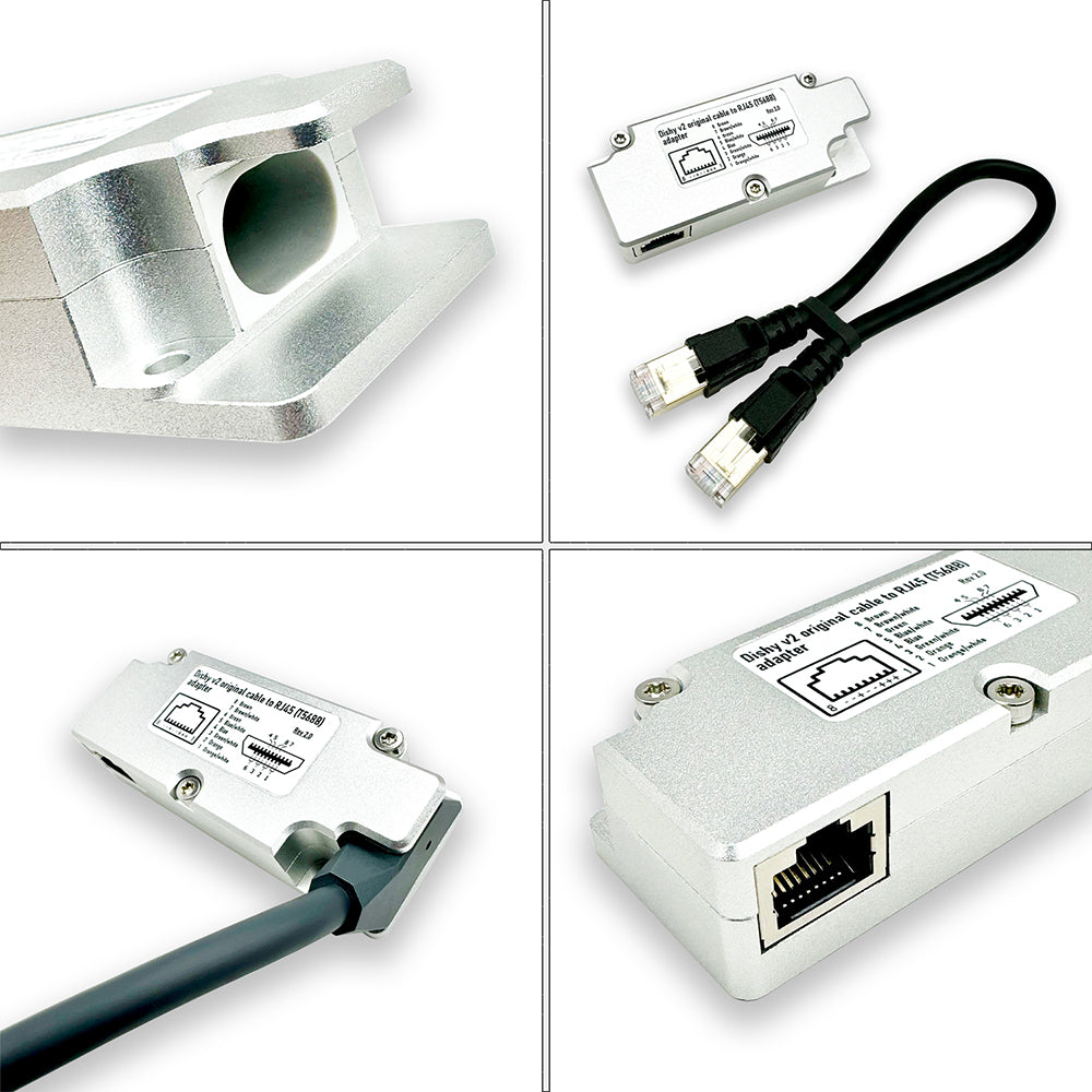 Standard Actuated Starlink original cable to RJ45 adapter. For Dishy V2.