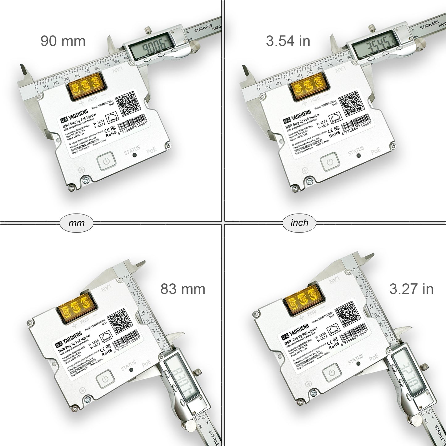 120W Step Up PoE Injector with Comprehensive Protection. Suitable for Standard Actuated Starlink (Rectangular Dishy v2).