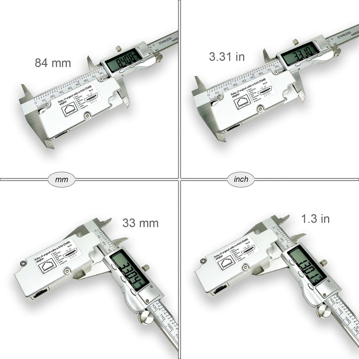 Standard Actuated Starlink original cable to RJ45 adapter. For Dishy V2.